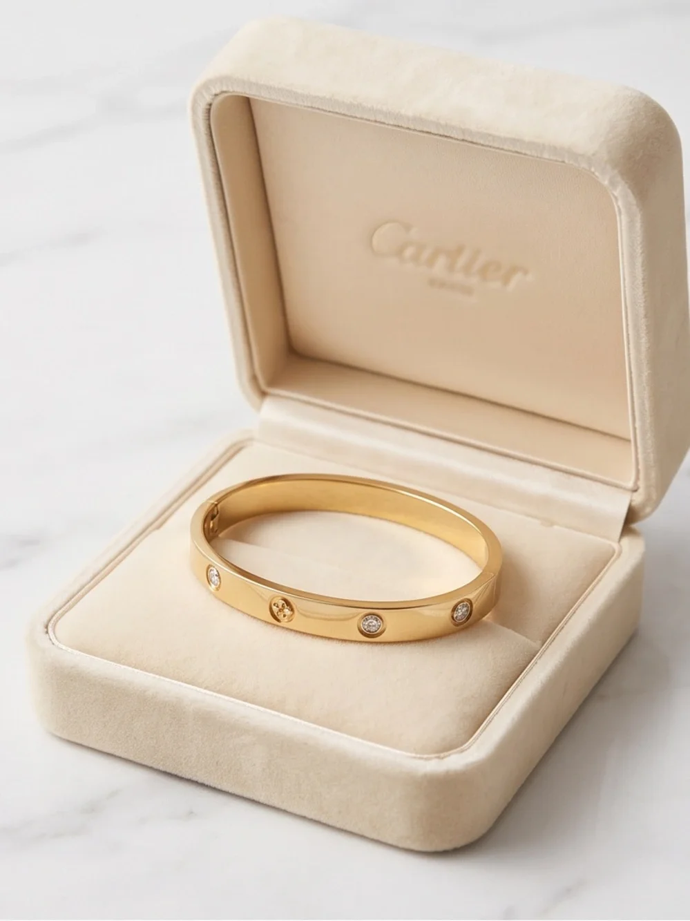 Gold unbranded Crystal Accent Bangle Bracelet 7